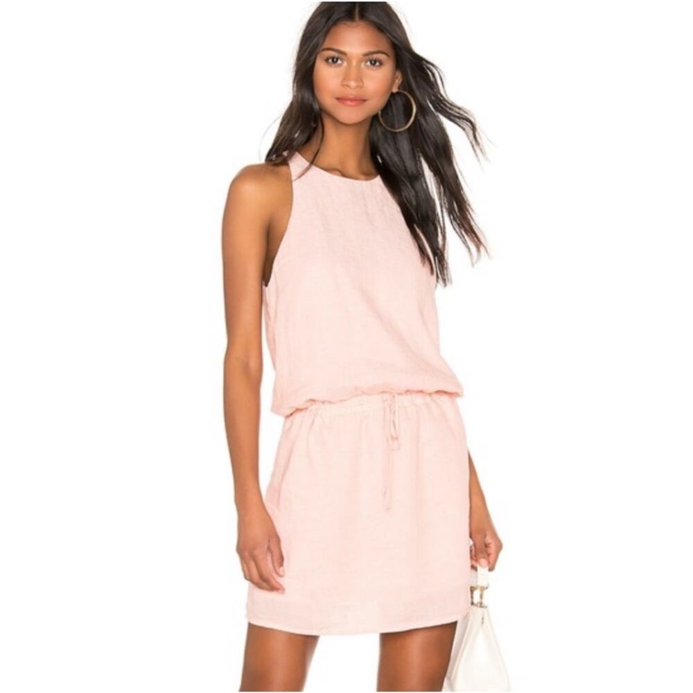 Joie Light Coral Linen Sleeveless Mini Dress